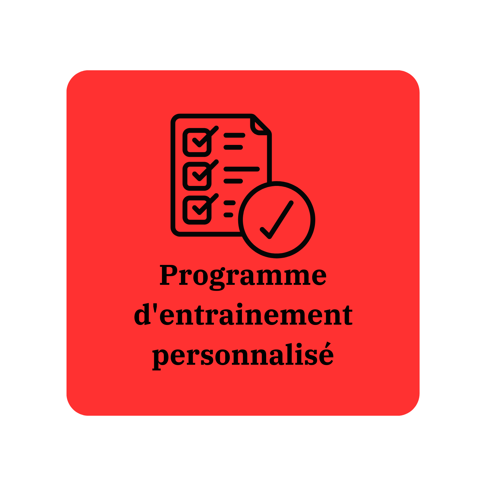 programme d'entrainement personnalisé